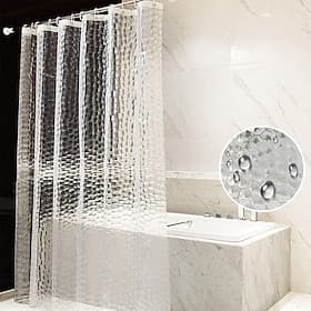 Doublure de rideau de douche transparente en EVA rideau de douche déperlant pour cabine de douche de salle de bain cube d'eau 72x72 pouces
