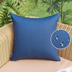 Solid Color Pillowcase Outdoor Waterproof Technology Pillowcase Coated Outdoor Garden Sofa Cushion Modern Simple 1pc
