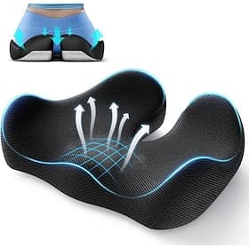 Ergonomic Memory Foam Seat Cushion, Extra Large Cushion for Office Chair, Pressure Relief Pillow Pad for Sciatica, Tailbone  Back Pain, Long Sitting Support