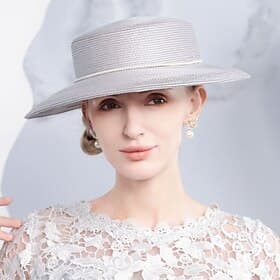 Bohemian Beach Straw Headwear / Straw Hats with Satin Bowknot Casual / Holiday Headpiece/ Sun Protection