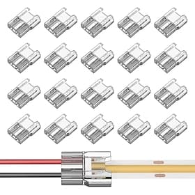 COB LED Strip Connectors 10 PCS 20 PCS 5mm 8mm 10mm 2-pin LED Strip Connectors LED Tape Connectors Transparent Solderless no Dark Areas Suitable for LED Light