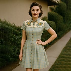 1950s Retro Vintage Mini Shirt Dress Cowgirl Button Down 3D Print Fancy Dress Women's Masquerade Casual Vacation Tea Party Adults' Dress Spring  Summer