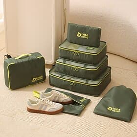 Travel Compression Packing Cubes Set, 7-Piece Luggage Organizer Bags for Suitcase, Thick Twill Waterproof Storage Bags for Travel, Portable  Versatile
