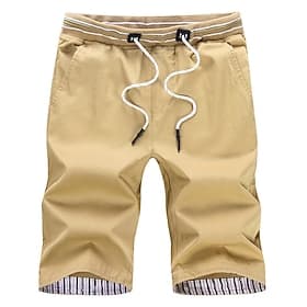 Herren Schicke Shorts Burmuda Shorts Arbeitsshorts Tasche Kordelzug Einfach Komfort Atmungsaktiv Knielang Outdoor Geschäft Mode Lässig Schwarz Rote
