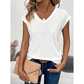 Women's Camisole Tank Top Solid Color Bohemia Vintage Stylish Sleeveless Crew Neck Regular Tops Daily Weekend Vacation Wear Print White Summer