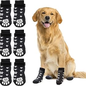 Anti Slip Dog Socks to Prevent Licking Paws Dog Shoes for Hot Pavement Dog Booties for Small Medium Large Senior Dogs Traction Control Boots  Paw Protectors fo