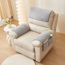 Armrest Cover, Recliner Chair Protector, Furniture Protector Slip, Side Storage Pocket, Stretch Armchair Couch Arm Rest Cover for Recliner, Chair, Sofa
