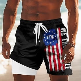 Giornata dell'indipendenza Per uomo 4 luglio, 250° anniversario degli Stati Uniti Bandiera degli Stati Uniti Patriottico Pantaloncini foderati Pantaloncini da thumbnail 2