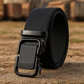 Men's Nylon Belt Outdoor Belt with Metal Buckle Automatic Buckle Nylon Adjustable Heavy-Duty Plain Black Navy Blue Outdoor Daily Waist Belt