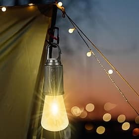 Outdoor Camping Hanging Type-C Charging Retro Bulb Light, Rechargeable Tungsten Light Camping Lights Bulbs for Tent