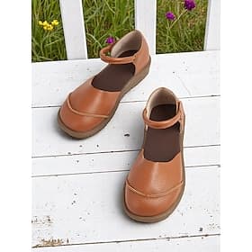Women's Mary Jane Barefoot Flats – Cushioned Sole, Adjustable Strap, Wide Toe Box Comfort Shoes, Suitable for Farm Visits and Nature Trails