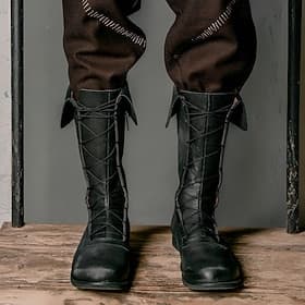 Medieval Renaissance Shoes Knee High Boots Flat Jazz Boots Fancy Dress Men's Celtic Pirate Halloween Masquerade Performance LARP Ren Faire Adults' Shoes