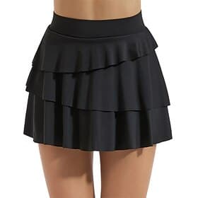 Women's Solid Colored Casual Skirt Tennis Skirts with Shorts Pleated Ruffle Side Pockets Quick Dry Tennis Golf Pickleball Skort Black Blue Green Tennis Clothin