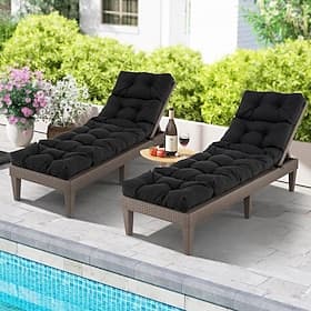 Waterproof Indoor Outdoor Patio Chaise Lounge Cushion, Thickened Recliner Lounge Chair Cushion for Pool Chair, Balcony Chair