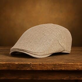 Men's Flat Cap Beret Hat Ascot Hat Newsboy Hat Brown Beige Linen Fashion Casual Street Daily Plain Adjustable Sunscreen Breathable