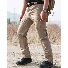 Men's Cargo Pants Tactical Pants Trousers Buttons Multi Pocket Plain Waterproof Wearable Outdoor Daily Camping  Hiking Fashion Classic Black Khaki