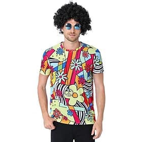 Cosplay Costume T-shirt Rainbow 1970s Street Style T-shirt Sleeve Graphic for Men's Adults' 3D Print  for Halloween Carnival Street Festival