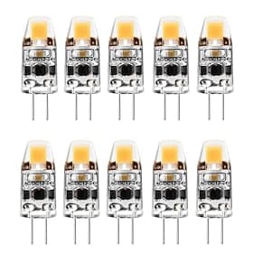 G4 LED-lyspærer AC/DC 12V-24V 2W dimbar G4 bi-pin T3 JC sokkelpære tilsvarende 20W G4 halogenpære hvit varmhvit for krystalllysekrone 10 stk