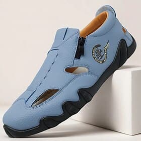 Men's Sandals Blue Sports Sandals with Closed Toe and Adjustable Fit for Hiking Running and Summer Activities