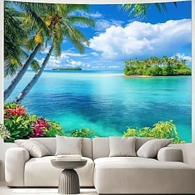 Landscape Ocean Hanging Tapestry Wall Art Large Tapestry Mural Decor Photograph Backdrop Blanket Curtain Home Bedroom Living Room Decoration