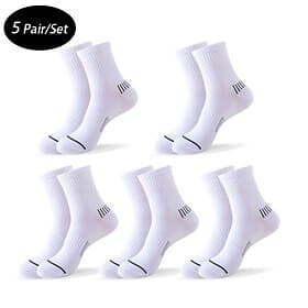 Men's 5 Pairs Multi Packs Socks Running Socks Casual Socks Black White Color Stripes Vacation Sports  Outdoor Daily Basic Medium Spring Fall Fashion Casual