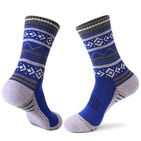 1 Pair Men's merino wool socks Hiking Socks Running Socks Sports Socks Thermal Warm Breathable Anti Blister Sweat-Wicking Winter Outdoor mid crew Patchwork Woo