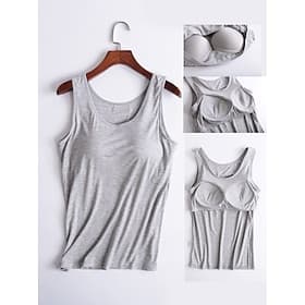 Women's Camisole Tank Top Solid Color Daily Basic Casual Sleeveless Strap Regular Tops Daily Black White Pink Red Purple Summer Spring