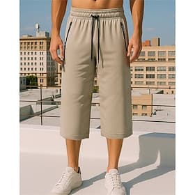 Herren Laufen Capri Hosen Laufhosen Elastischer Bund Caprihose Lässig Sport  Outdoor Sommer Frühling Leicht Atmungsaktiv Tennis Joggen Laufen Normale Passform