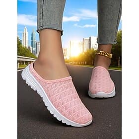 scarpe da passeggio in rete rosa da donna – scarpe da ginnastica leggere e traspiranti per il fitness all'aperto, gli spostamenti in città e i viaggi casuali
