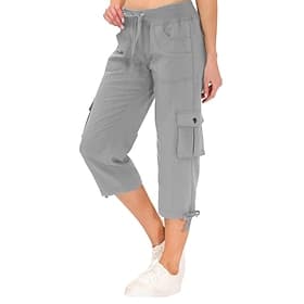 Damen Cargo-Hosen Stoffhosen Streetwear Lässig Wadenlang Natürliche Taille Einfach Tasche Elastisches Kordelzugdesign Bequem Außenbereich Outdoor Streetwear Ka