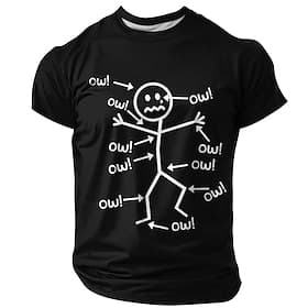 Men's Funny Graphic T-Shirt Ow! Aches  Pains Short Sleeve
