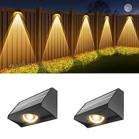 Solar-Wandleuchten für den Außenbereich, 1/2/3 LED-Linsen, Zaunleuchten, wasserdicht, warmweiß, automatisches Ein-/Ausschalten, LED-Hausnummernbeleuchtung für