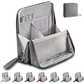 Standing Makeup Bag, Waterproof Large Capacity Toiletry Bag with Compartments, Portable Travel Cosmetic Organizer, Multi-Purpose Pencil  Makeup Storage Case