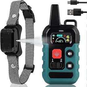 Ferngesteuertes Sprüh-Trainingshalsband für Hunde, Piepton, Vibrationsspray, 6-stufig einstellbare Empfindlichkeiten, IPX7 wasserdicht, sichereres Spray, Anti-