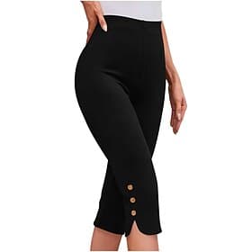 Women's Capri Pants Leggings Cozy Leggings Streetwear Casual Calf-Length Natural Plain Elastic Waist Comfy Outdoor Comfortable Outdoor Athleisure Holiday Camel