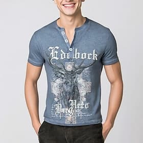 Lederhosen T-Shirt Match Henley-Shirt Bayerisch München Deutsch alpin Erbe T-Shirt Ärmel Grafik für Herren Erwachsene 3D-Druck  für Karneval Oktoberfestbier Pa