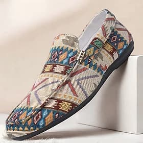 Homme Chaussures Décontractées Marche Occasionnel Toile Confortable Antidérapant Respirant Mocassin Noir Beige Été Printemps Automne