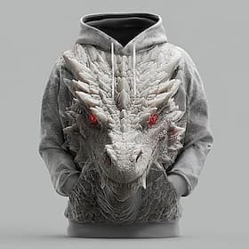 Herren Drache Kapuzenshirts Pullover Cool Party Lässig Langarm Rundhalsausschnitt Mit Kapuze Club Streetwear Blau Rote Grün Kordelzug 3D Herbst Winter Designer