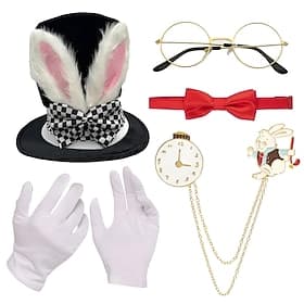 Fairy Tale Wonderland Inspired Ocean Explorer Mad Hatter Accessories Set Storybook Characters Cosplay for Unisex Kids Adults' Halloween Carnival Performance Ed