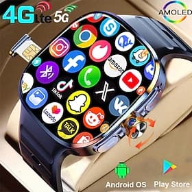 iMosi M99 Montre intelligente 2.4 pouce Montre connectée 4G LTE 4G Podomètre Rappel d'appel Moniteur de Sommeil Compatible avec Nul Unisexe GPS Appels Mains Li