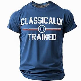 Men's Classically Trained Manual Gear Shift Driving Graphic Short Sleeve T-Shirt