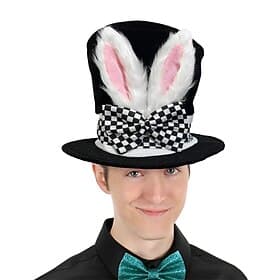 Fairy Tale Wonderland Inspired Ocean Explorer Mad Hatter White Rabbit Hat Accessories Top Hat Storybook Characters Cosplay for Unisex Kids Adults' Halloween Ca