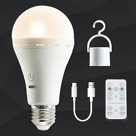 1pcs Multifunctional Rechargeable 12W Emergency LED Light Bulbs 60W Equivalent 6000K Bright Outdoor Hanging Lamp Lights for Power Outage Camping Garden Parties