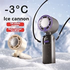 1 ventola di raffreddamento portatile con 100 livelli di raffreddamento e pieghevole, mini ventola di raffreddamento a semiconduttore turbo portatile