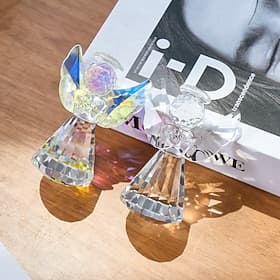 1PC Crystal Angel-shaped Decorative Handicrafts Window Sill Prism Light-catching Decorative Suncatcher Decorative Ornaments Suitable for Festival and Celebrati