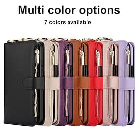 Handy Hülle Handyhüllen Für Samsung Galaxy S26 Ultra Plus S25 S25 Edge S24 S23 S22 Plus Ultra S23 FE A16 A55 5G A15 Brieftaschenhülle Reisverschluss mit Trager