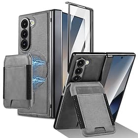 Phone Case For Samsung Galaxy Z Fold 7 Z Fold 6 Z Fold 5 Z Fold 4 Z Fold 3 Magnetic Adsorption Wallet Case Magnetic Full Body Protective Shockproof Retro PC PU