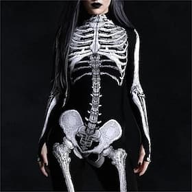 Bodysuit Full Body Catsuit Skull Skeleton Scary Costume Kid's Adults' Men's Women's Boys' Halloween Carnival Day of the Dead Club Party Performance Dress Up