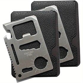 1pcs Pack 11in 1 Credit Card Multi-Tool- Multi-Tool Wallet Survival Tactical Tool with Knife, Bottle Opener and More- Dad Gift for Men