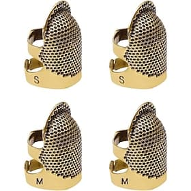 4 Pack Sewing Thimble Finger Protector Adjustable Finger Metal Shield Protector Pin Needles Sewing Quilting Craft Accessories DIY Sewing Tools Needlework(2 Siz